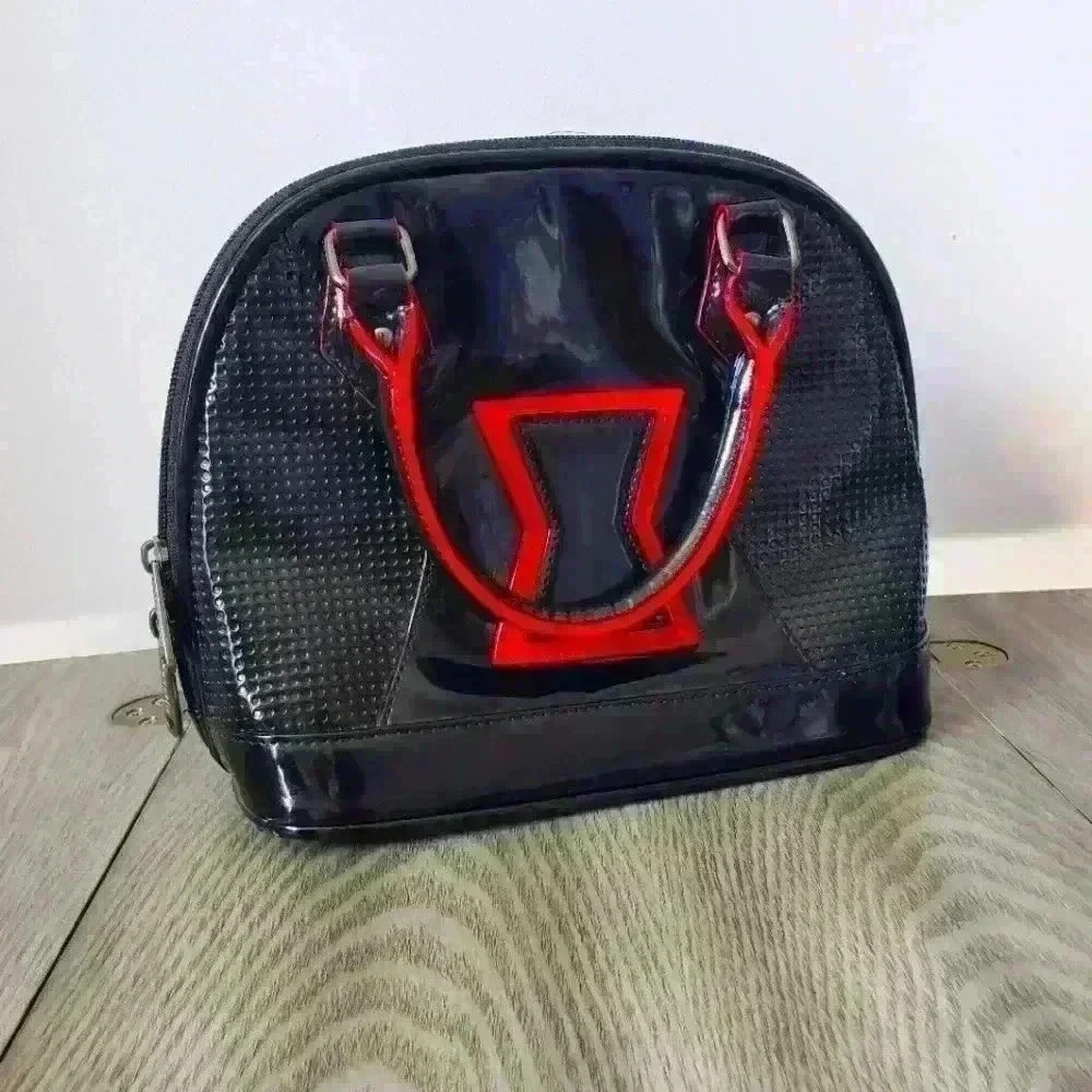 Black Widow Marvel Loungefly  patent leather mini dome bag